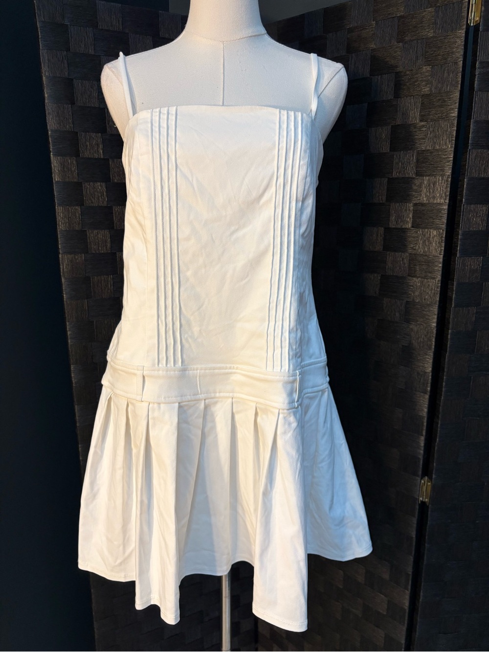Wild Fable white pintuck pleated skater mini dress